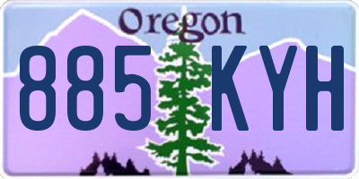 OR license plate 885KYH