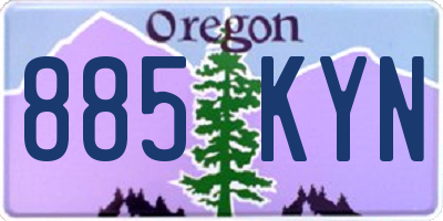 OR license plate 885KYN