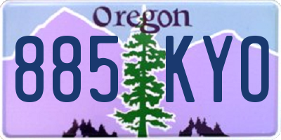 OR license plate 885KYO