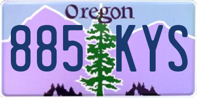 OR license plate 885KYS