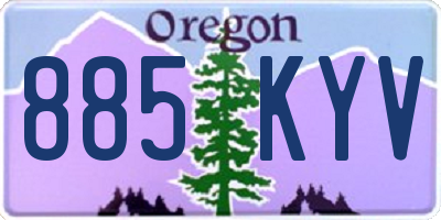 OR license plate 885KYV
