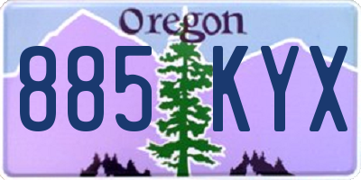 OR license plate 885KYX