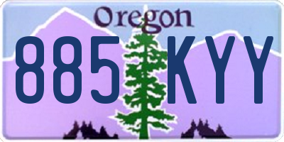 OR license plate 885KYY