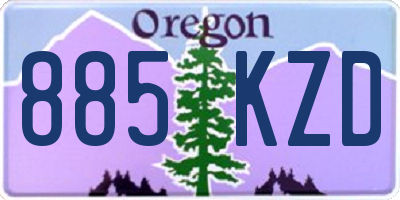 OR license plate 885KZD