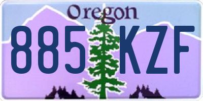 OR license plate 885KZF