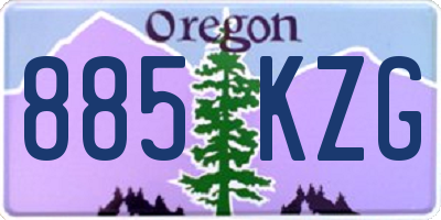 OR license plate 885KZG