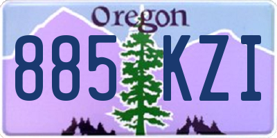 OR license plate 885KZI