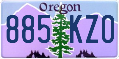 OR license plate 885KZO