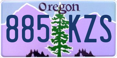 OR license plate 885KZS