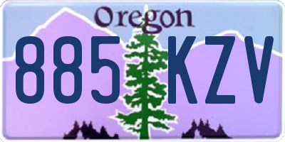OR license plate 885KZV