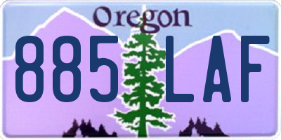 OR license plate 885LAF
