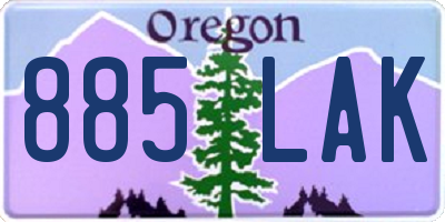 OR license plate 885LAK