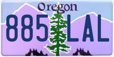 OR license plate 885LAL