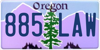 OR license plate 885LAW