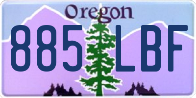 OR license plate 885LBF