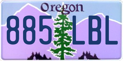 OR license plate 885LBL
