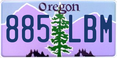 OR license plate 885LBM