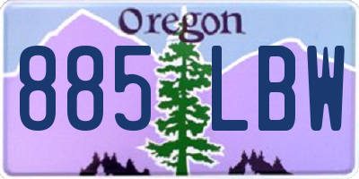 OR license plate 885LBW