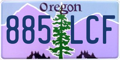 OR license plate 885LCF