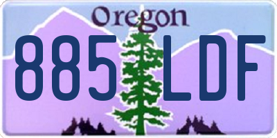 OR license plate 885LDF