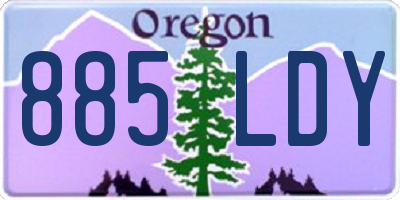 OR license plate 885LDY