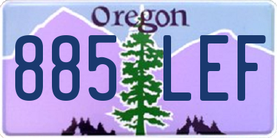 OR license plate 885LEF