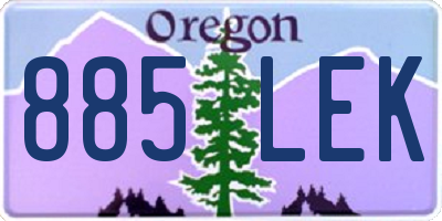 OR license plate 885LEK