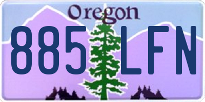 OR license plate 885LFN