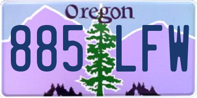 OR license plate 885LFW