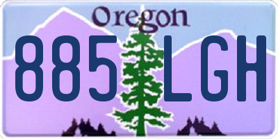 OR license plate 885LGH