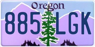 OR license plate 885LGK