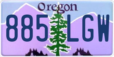 OR license plate 885LGW