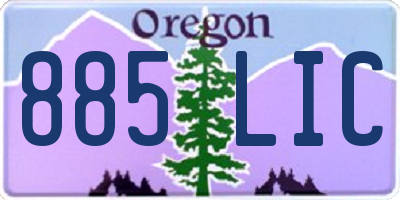 OR license plate 885LIC