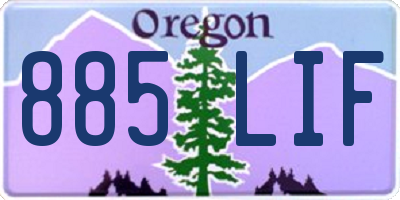 OR license plate 885LIF