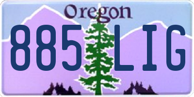 OR license plate 885LIG