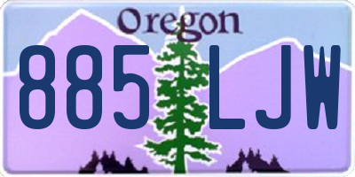 OR license plate 885LJW