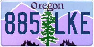 OR license plate 885LKE