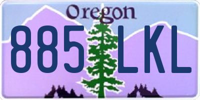 OR license plate 885LKL
