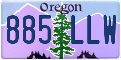 OR license plate 885LLW