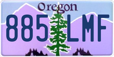 OR license plate 885LMF