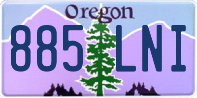 OR license plate 885LNI