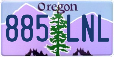 OR license plate 885LNL