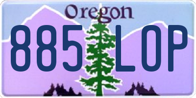 OR license plate 885LOP