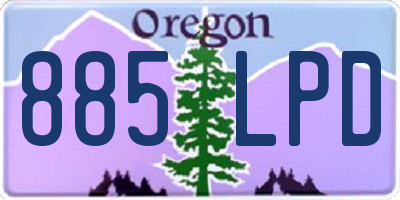 OR license plate 885LPD
