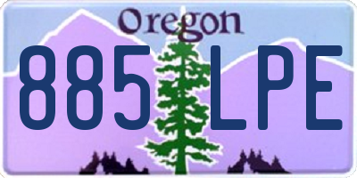 OR license plate 885LPE