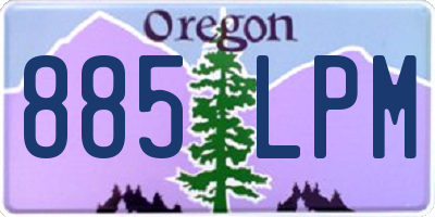 OR license plate 885LPM