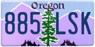 OR license plate 885LSK
