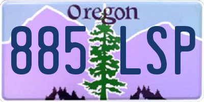 OR license plate 885LSP