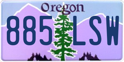 OR license plate 885LSW