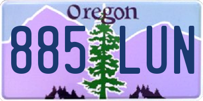 OR license plate 885LUN